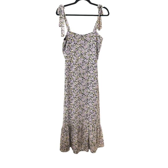 SANCTUARY Floral Chiffon Midi Sundress Purple Sz4 - Picture 2 of 7